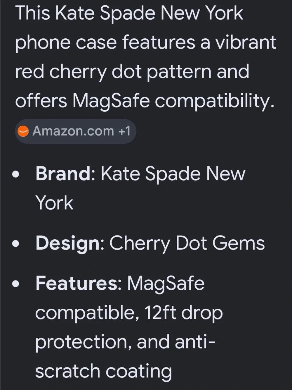 kate spade Clear Red Cherry iPhone 16 Pro Max Protective Case